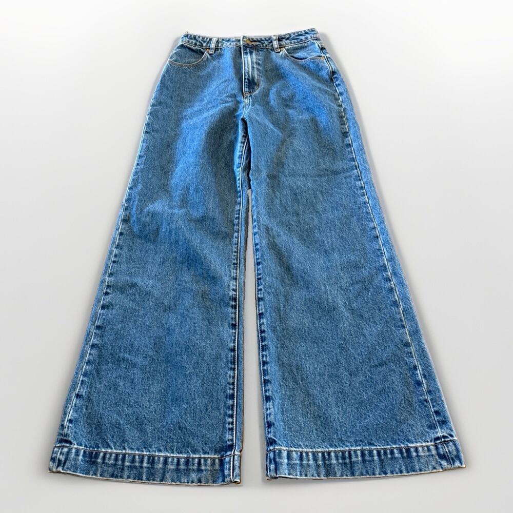 Rolla’s Womens Blue High Rise Wide Leg Cotton Jeans Size 28 Aussie 10